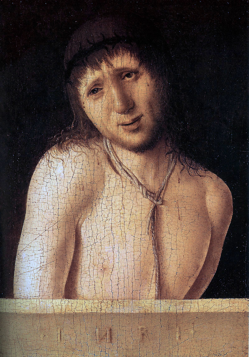 Antonello da Messina "Ecce Homo" 1465-1470 ca. Tempera grassa su tavola, cm. 19,5x14 New York, Collezione privata