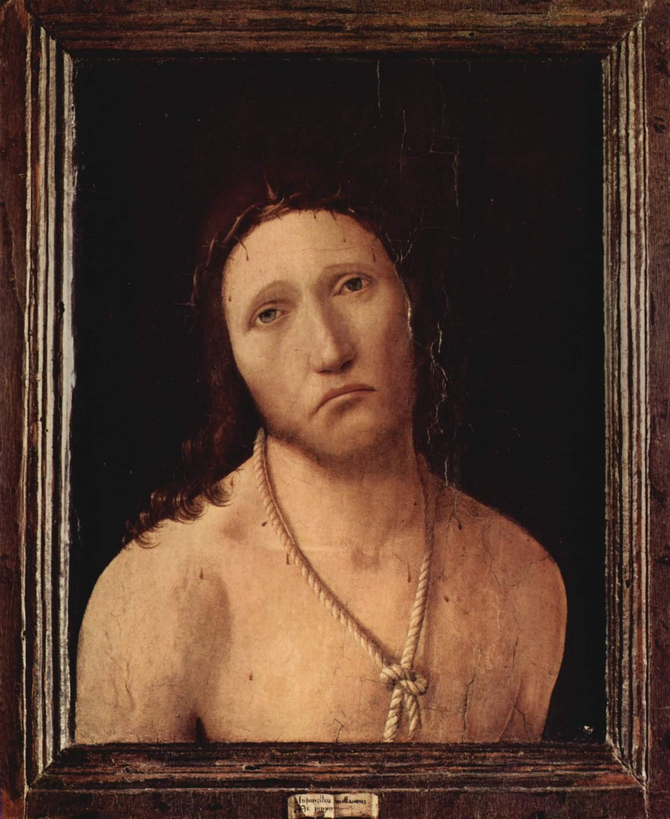 Antonello da Messina "Ecce Homo" 1474 olio su tavola di pioppo cm. 39,7x32,7 Galleria Nazionale di Palazzo Spinola Genova