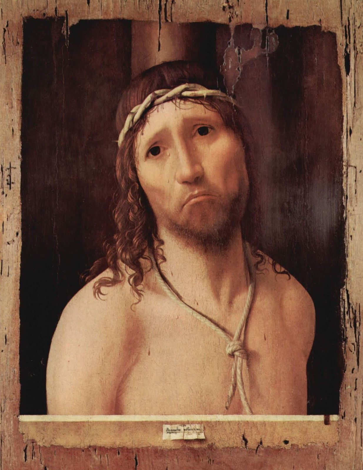 Antonello da Messina "Ecce Homo" 1475 olio su tavola cm.48,5x38 Collegio Alberoni Piacenza