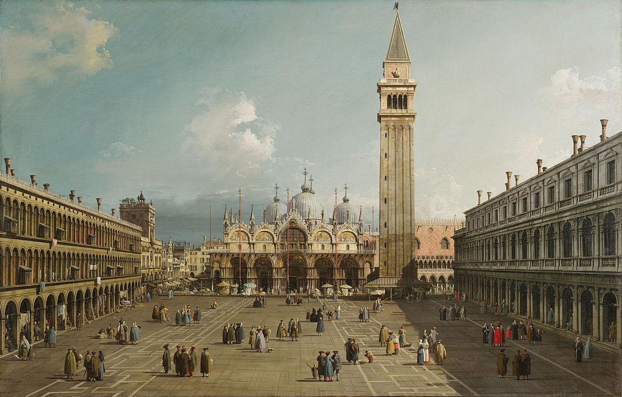Canaletto, "Piazza San Marco verso la Basilica" ca. 1735 Cambridge Massachusetts Fogg Art Museum