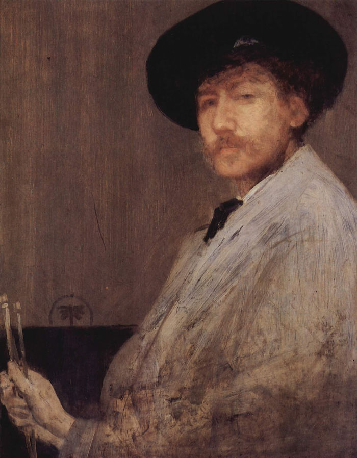 James Abbott McNeill Whistler "Arrangiamento in grigio - ritratto dell'artista" 1872 olio su tela Detroit Institute of Arts (Fig.4)