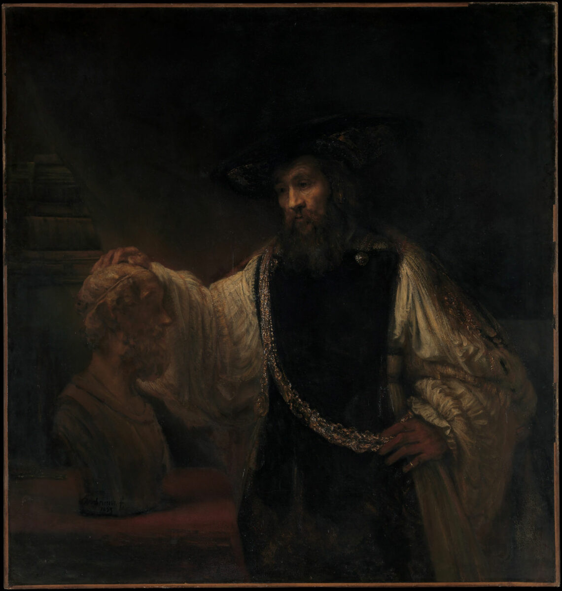 Rembrandt "Aristotele contempla il busto di Omero" 1653, Olio su tela, cm. 143,5x136,5. New York, The Metropolitan Museum of Art.