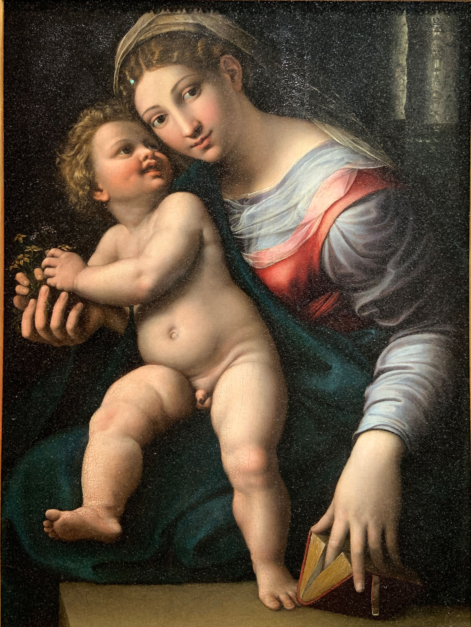 Giulio Romano "Madonna col Bambino" 1520-1522, olio su tavola. Gallerie degli Uffizi, Firenze.