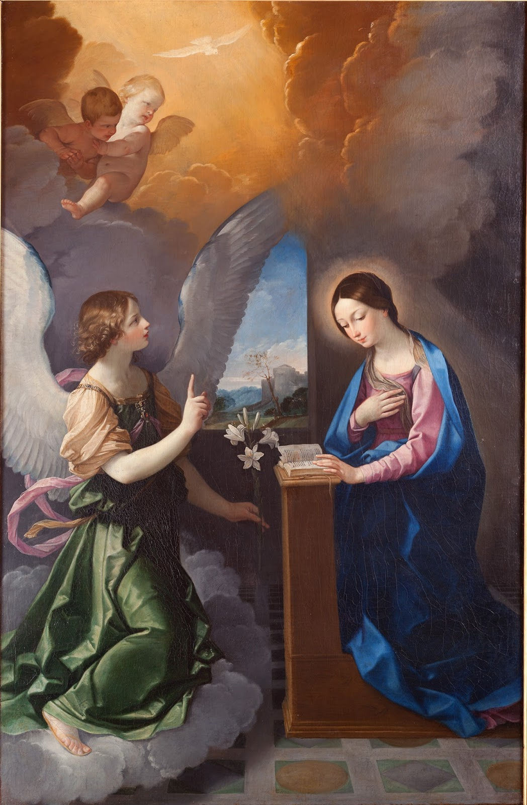 Guido Reni "Annunciazione" 1628-1629, olio su tela cm. 237x154. Pinacoteca Civica, Ascoli Piceno.