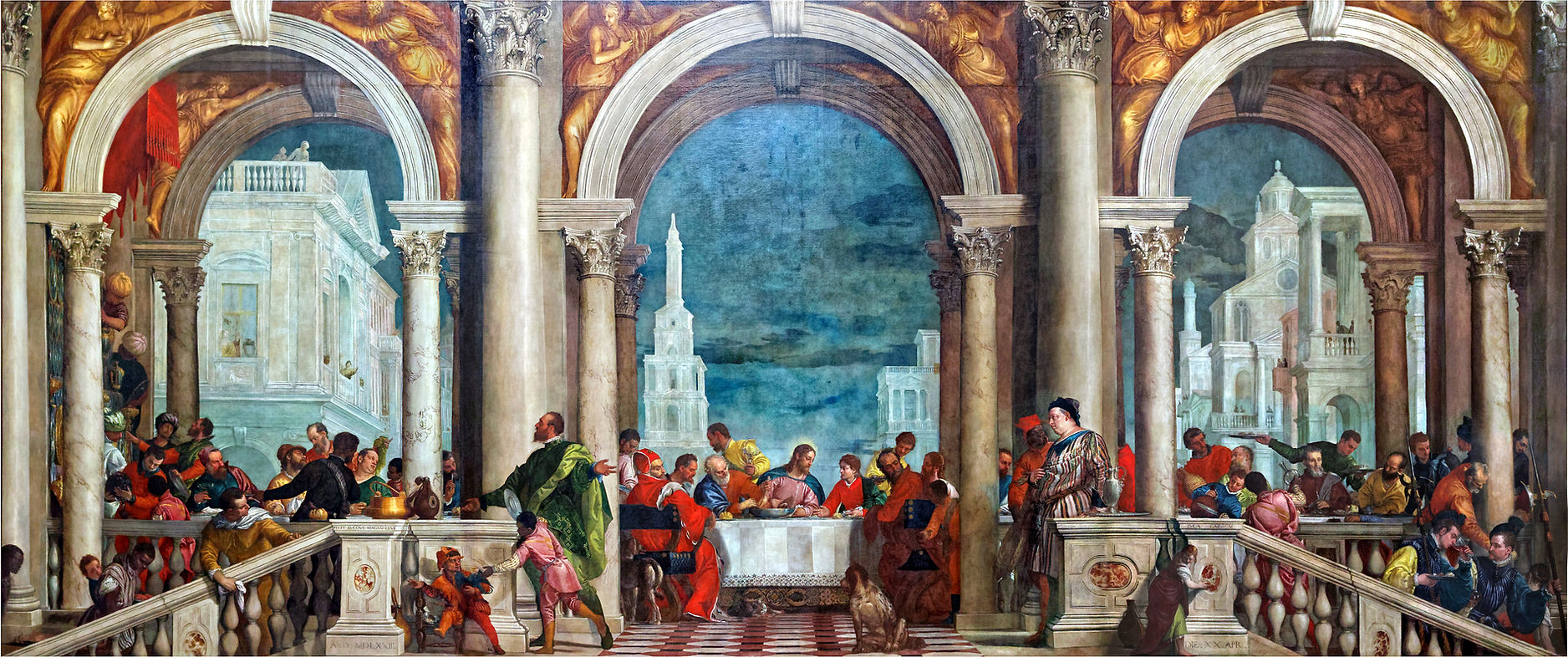Paolo Veronese "Convito in casa di Levi" 1573, olio su tela, cm. 555x1310, Gallerie dell’Accademia, Venezia (Fig.1)