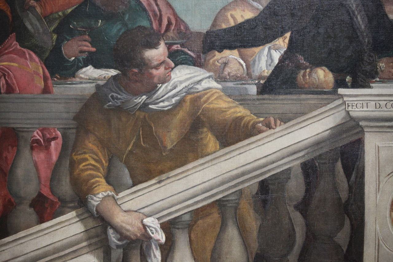 Dettaglio Paolo Veronese "Convito in casa di Levi" 1573, olio su tela, cm. 555x1310, Gallerie dell’Accademia, Venezia (Fig.2)
