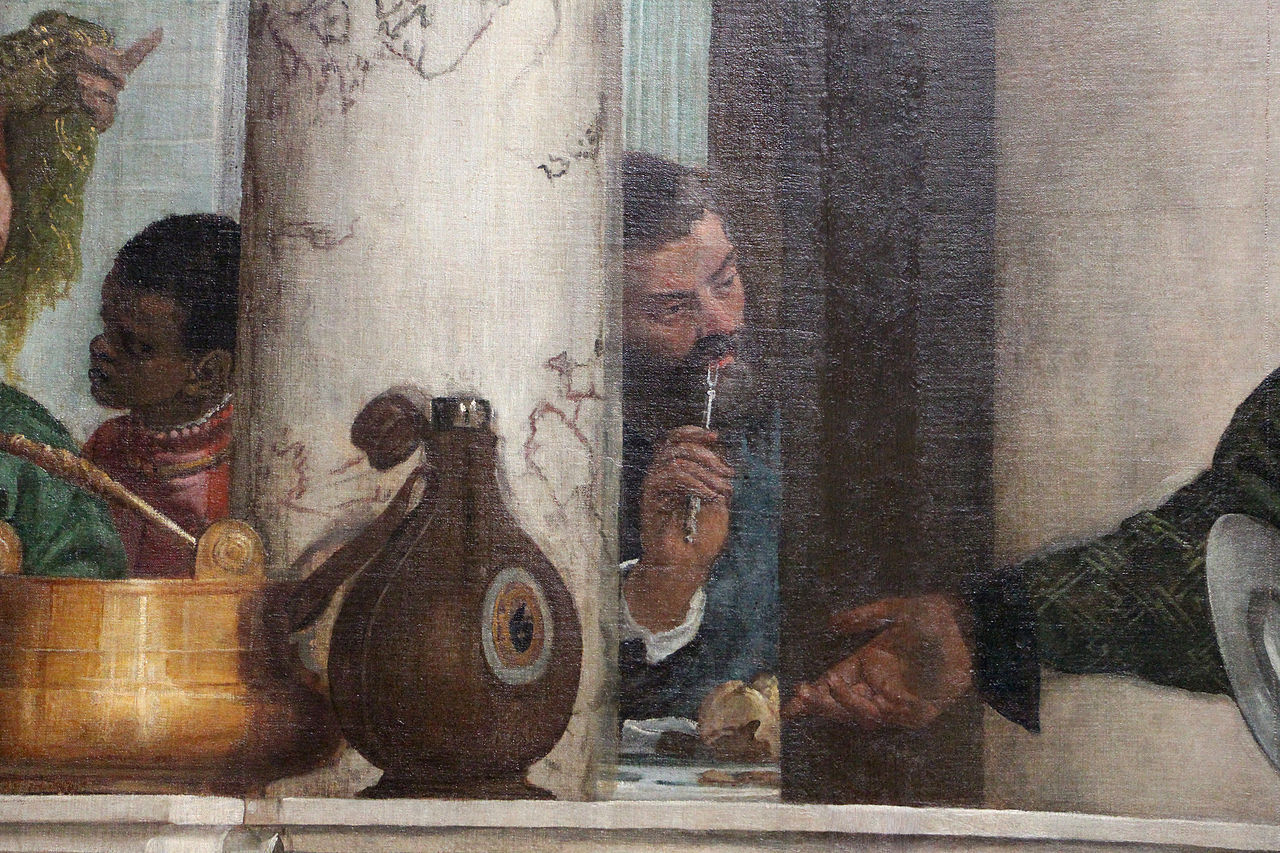 Dettaglio Paolo Veronese "Convito in casa di Levi" 1573, olio su tela, cm. 555x1310, Gallerie dell’Accademia, Venezia (Fig.4)
