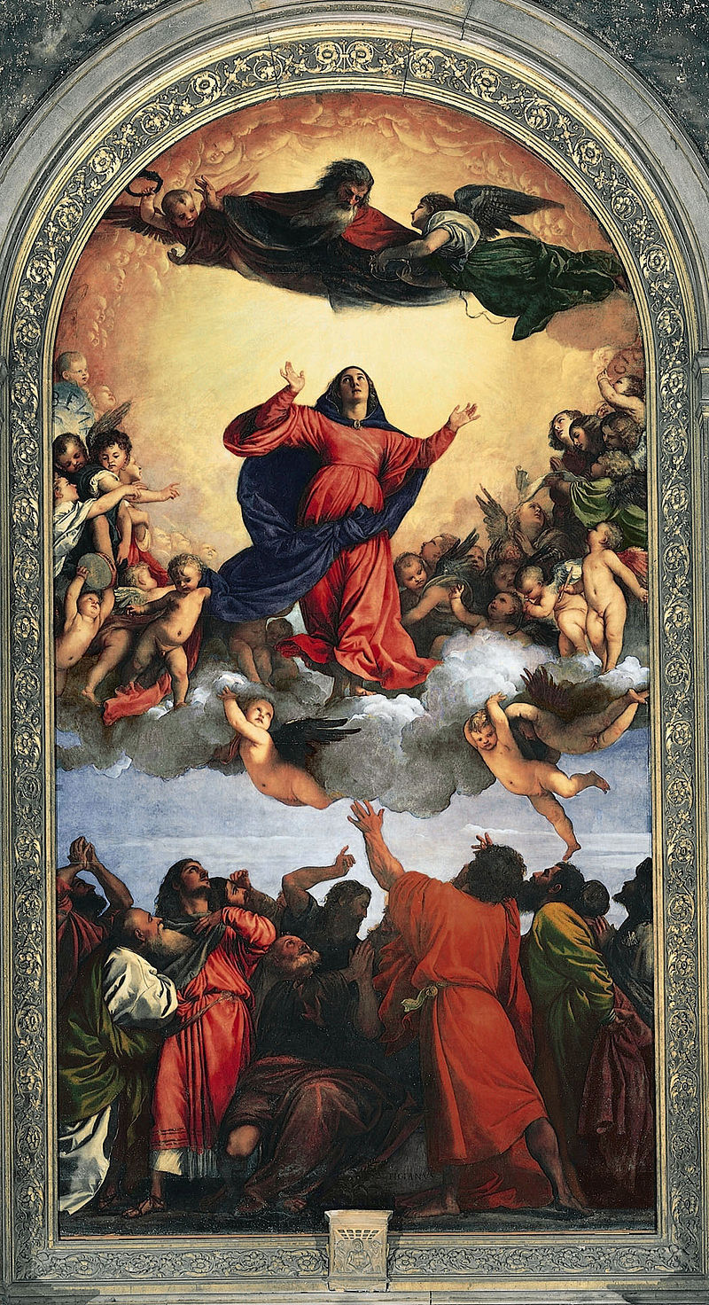 Tiziano Vecellio “Pala dell’Assunta” (1516-1518) dipinto a olio su tavola, 690x360 cm. Basilica di Santa Maria Gloriosa dei Frari - Venezia