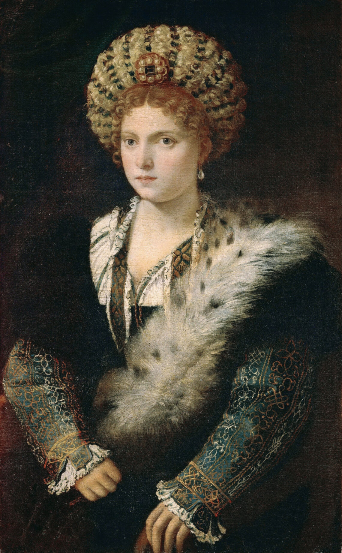 Ritratto di Isabella d'Este. Tiziano, 1534 -1536. Kunsthistorisches Museum Vienna.