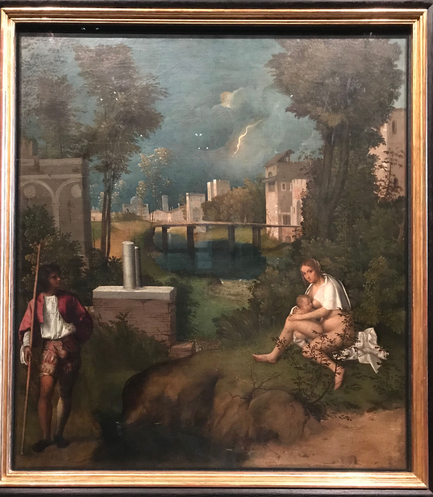 Giorgione “La Tempesta” 1502-1503 circa, olio su tela, 83x73 cm. Gallerie dell’Accademia, Venezia.