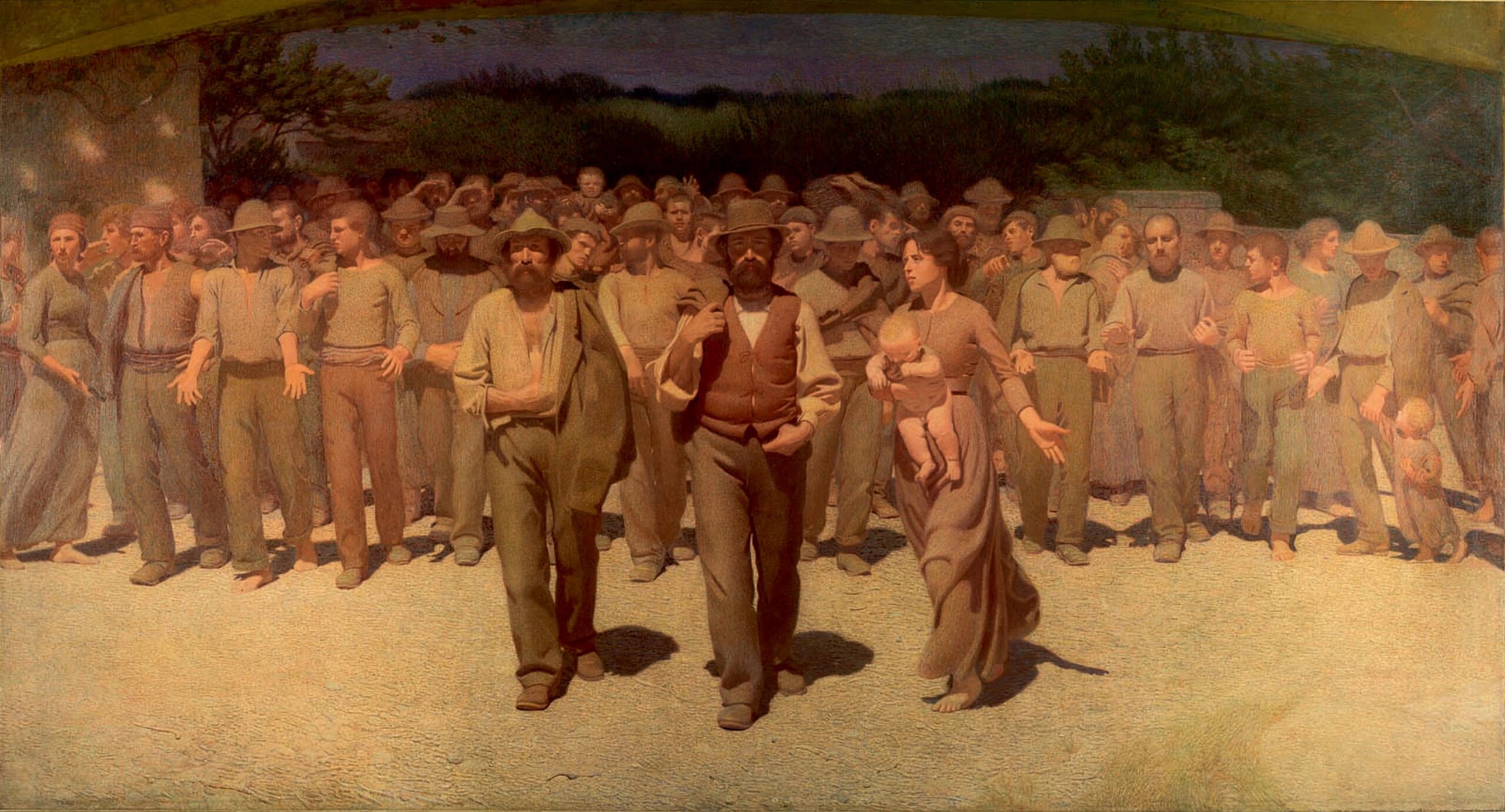 Giuseppe Pellizza da Volpedo "Il quarto stato", 1901 olio su tela, cm 293×545, conservato nel Museo del Novecento di Milano.