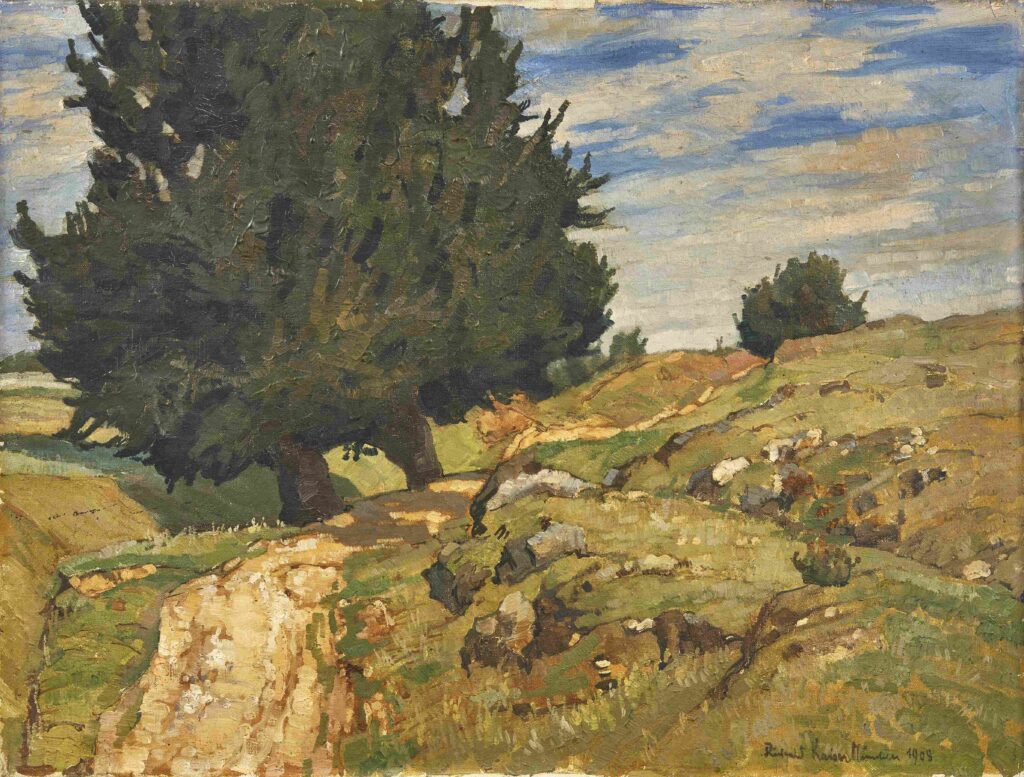 RICHARD KAISER Strada di campagna. 1908, olio su tela, cm 45,3 × 60,2