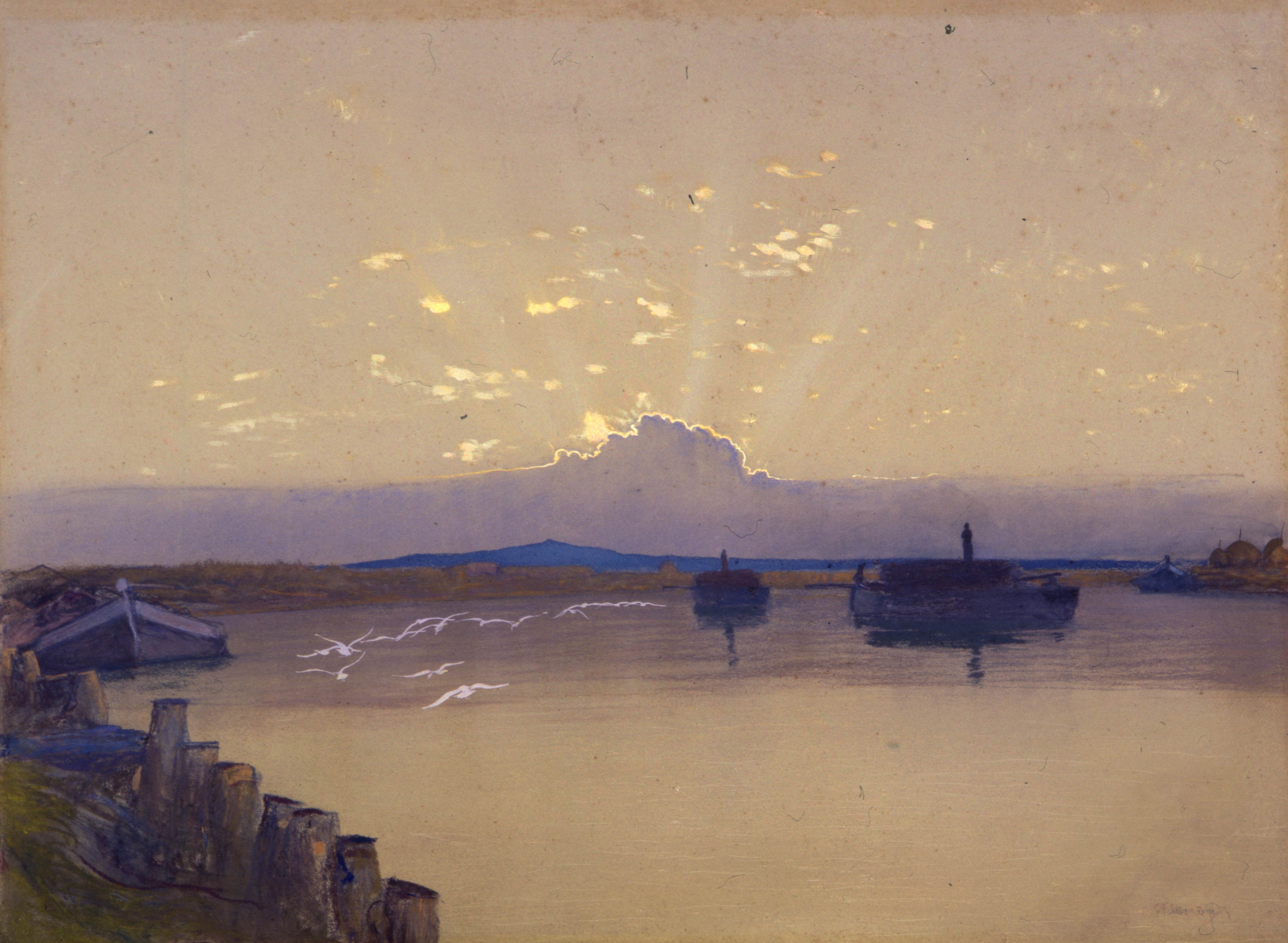 GIULIO ARISTIDE SARTORIO Alba sul Tevere. 1914, pastelli a colori, mm 564 × 760
