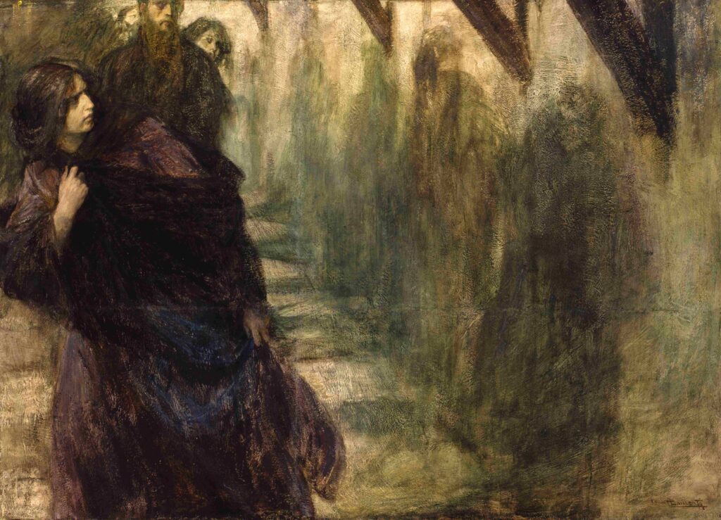 CESARE LAURENTI. L’ombra. 1907. tempera su cartone. cm 140 × 188
