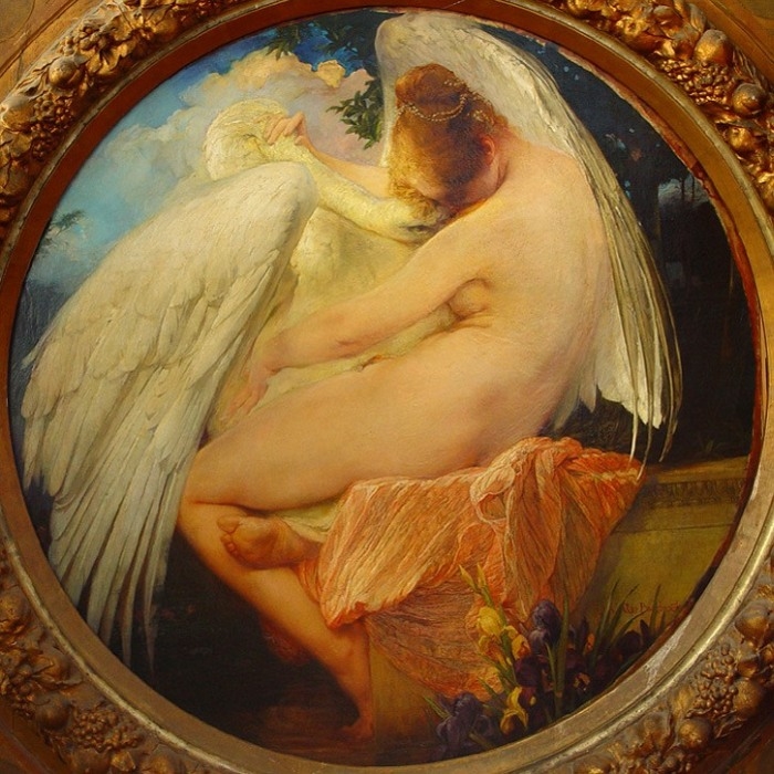 JULES PIERRE VAN BIESBROECK. Leda, 1905, olio su tela, cm 140,4 × 140,4