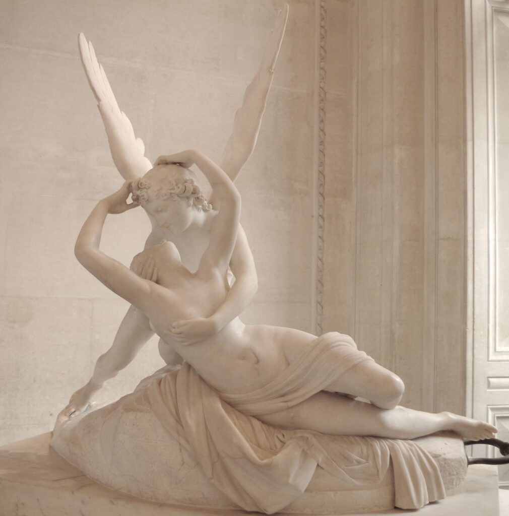 Amore e Psiche. Antonio Canova, 1788 -1793. Musee Louvre, Parigi. (Seconda copia, Museo Ermitage San Pietroburgo)