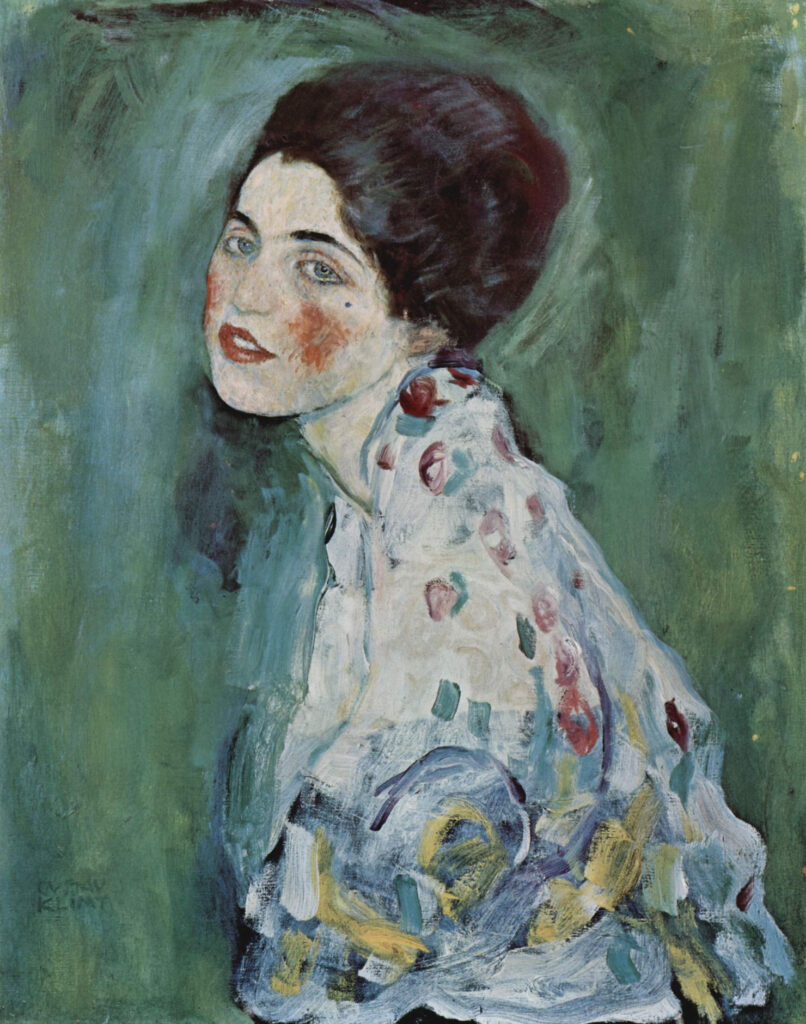 Gustav Klimt "Ritratto di signora" 1917, olio su tela, cm. 60x55, Galleria d'Arte Moderna Ricci Oddi, Piacenza