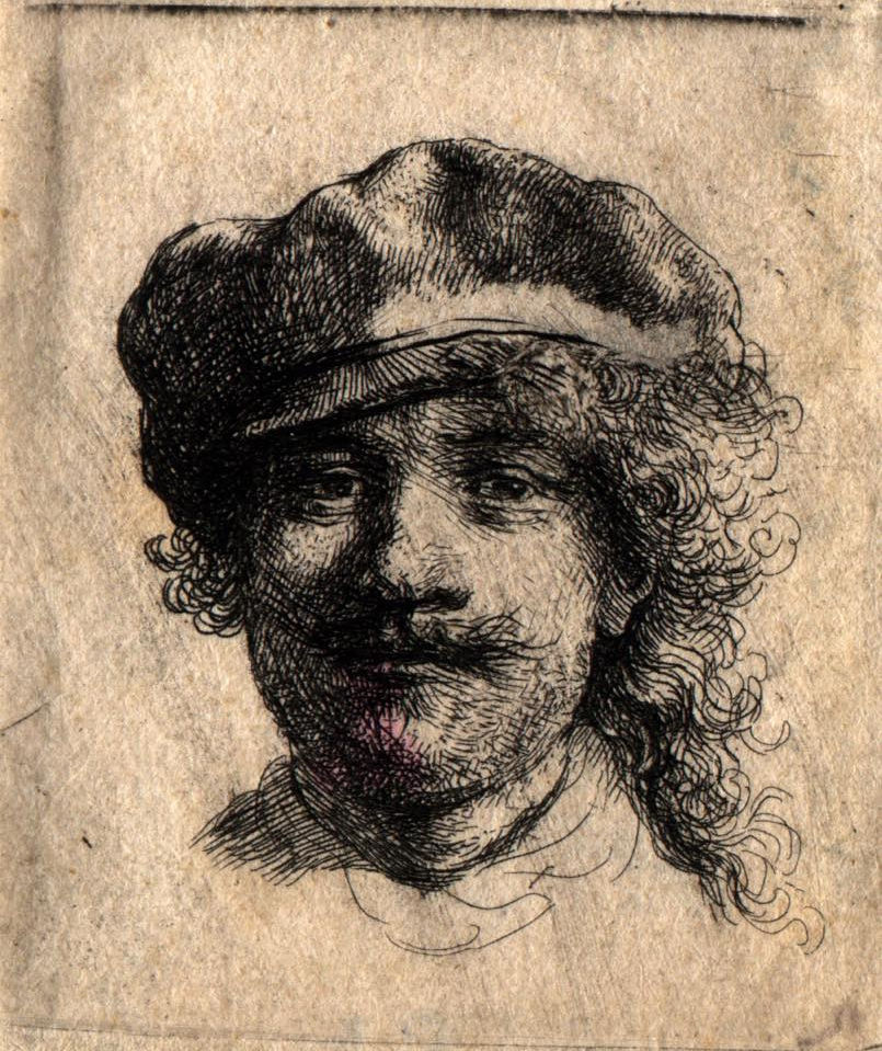 “Rembrandt con i tre baffi” Rembrandt 1634 incisione all’acquaforte (Fig.6)