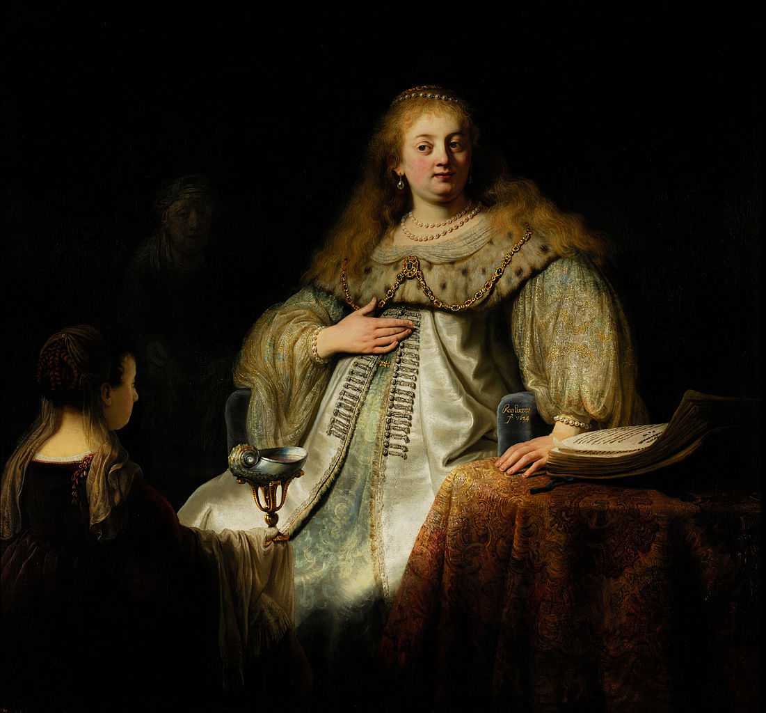 Rembrandt van Rijn "Artemisia riceve le cenere da Mausolo" 1634 olio su tela cm. 142x153 Madrid, Museo Del Prado (Fig.10)