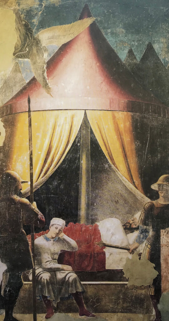 Piero della Francesca "Il sogno di Costantino" Leggenda della Vera Croce, 1452-1459 Affresco cm. 329x190 Arezzo, San Francesco
