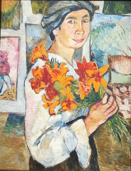 Natal'ja Gončarova "Autoritratto con gigli gialli" 1907-1908 Mosca, Galleria Statale Tretyakov Olio su tela (Fig.1)